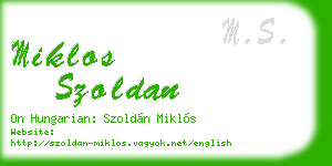 miklos szoldan business card